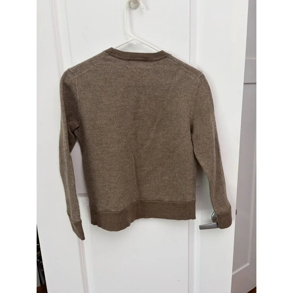 Banana Republic Italian Merino Wool Crew Neck Sweater Brown Large Quiet Luxury